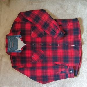 Weatherproof Warm Red and Black Buffalo Checkered Plaid Flannel Sherpa Lined